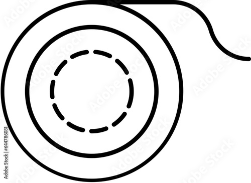 Flossing thread icon in black line art.