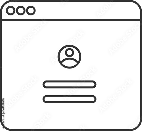 Online User Login Icon In Black Outline.