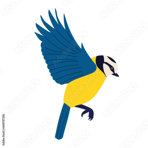 tit flies in flat style on white background vector