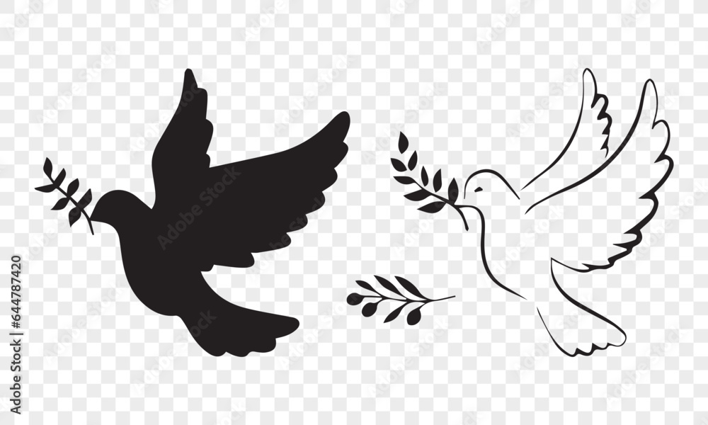 Pigeon SVG silhouette. Dove svg. Dove Silhouette Bird Silhouette. File