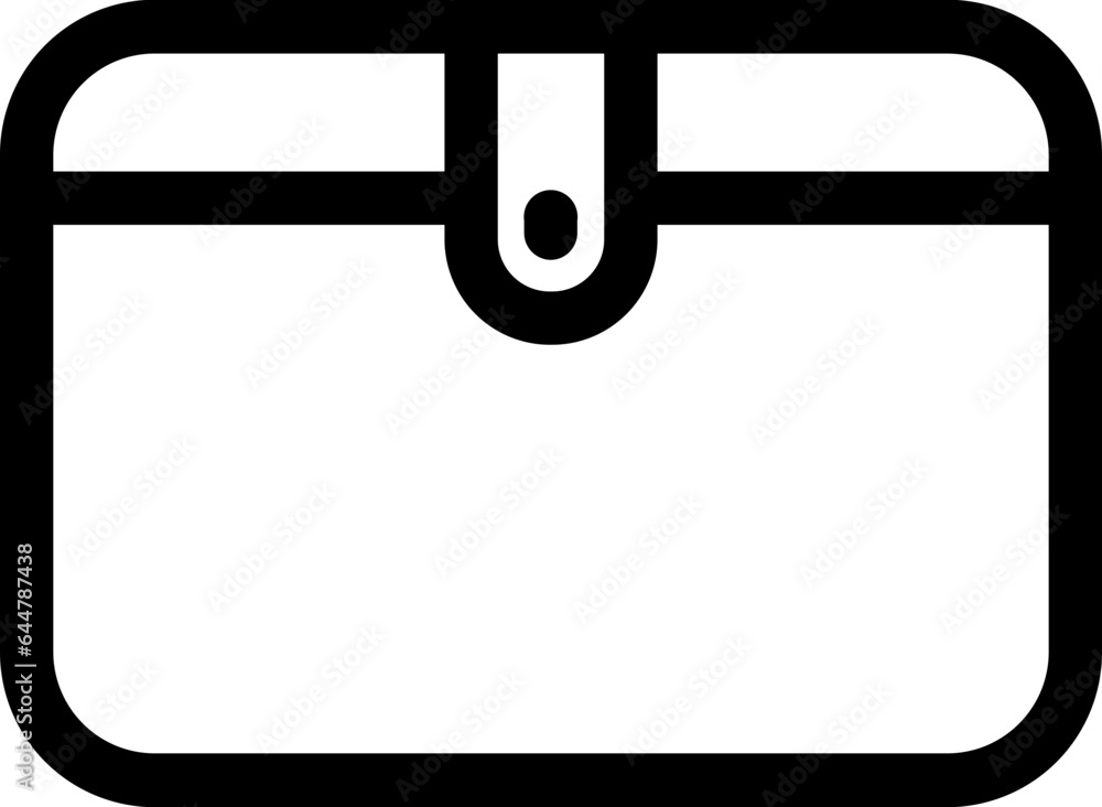Line art Wallet icon in flat style. Line art Wallet icon in flat style.