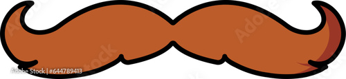 Brown Mustache icon in flat style.