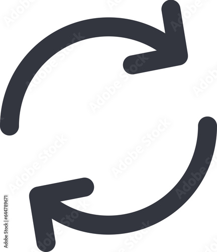 Reload or Sync icon in black color.