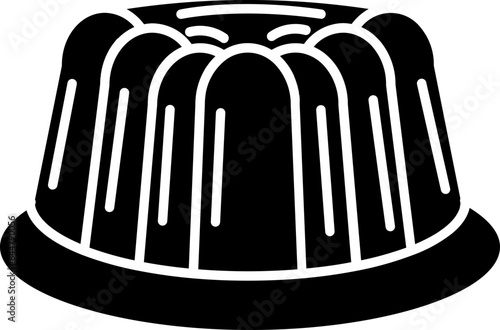 Black and White Jelly icon in flat style.