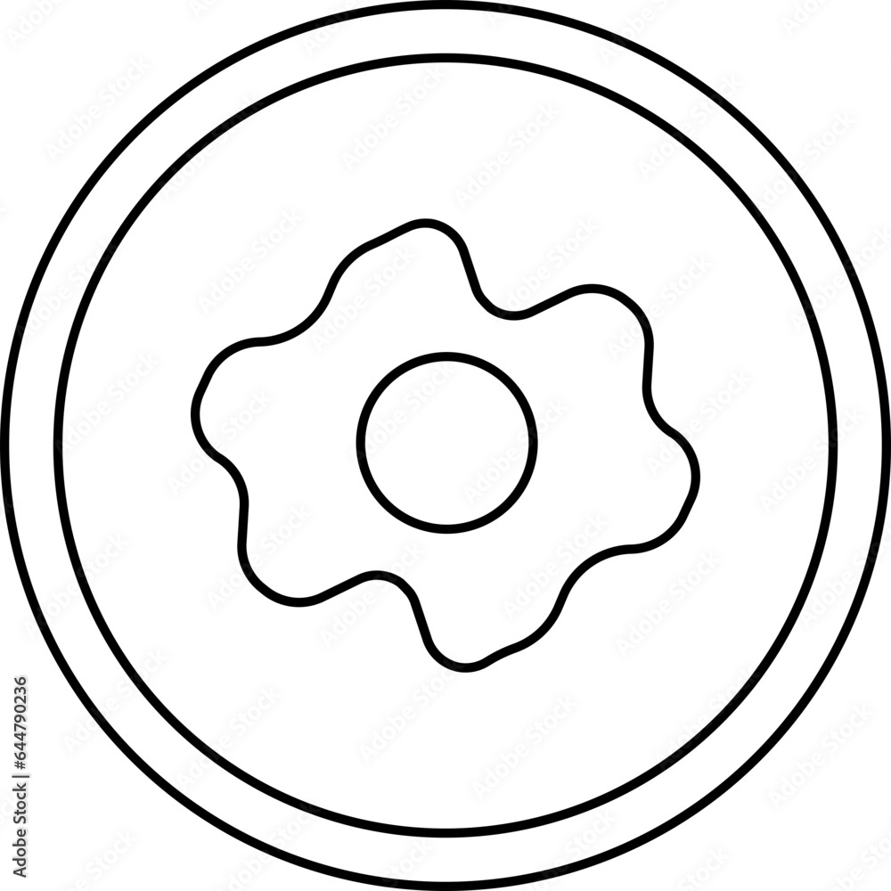 Omelette Icon In Black Line Art. Omelette Icon In Black Line Art.