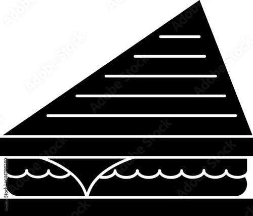 Sandwich Icon In B&W Color.