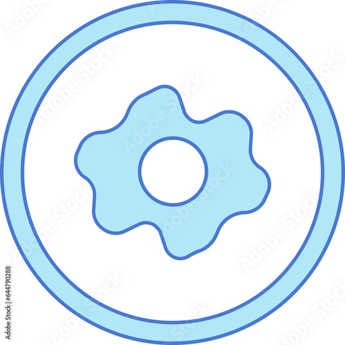 Omelette Icon In Blue And White Color.