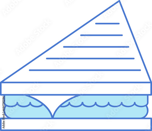 Sandwich Icon In Blue And White Color.