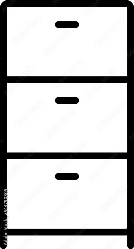 Black line art illustration of cabinet icon. Black line art illustration of cabinet icon.