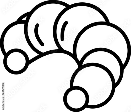 Croissant icon in black line art.