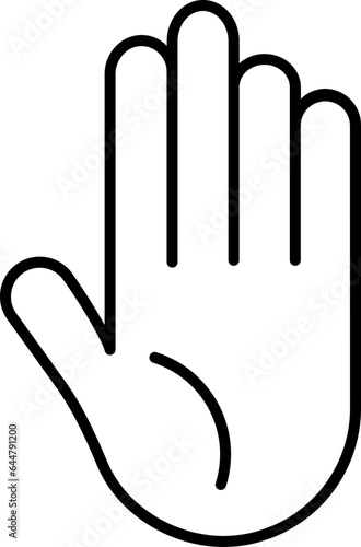 Line Art Illustration of Palm Hand Icon.