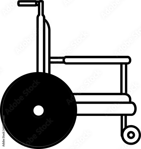 Illustration of Wheelchsvgr in black and white color.