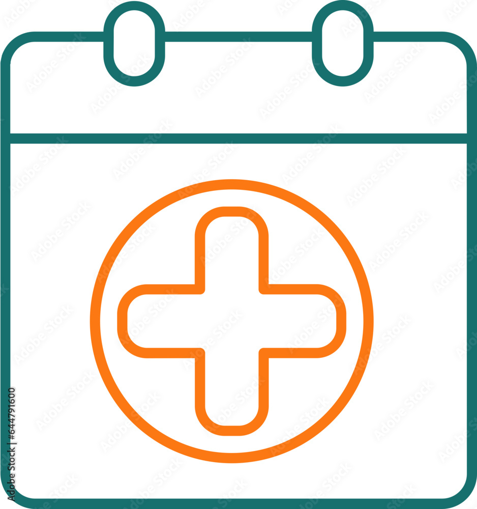 Obraz premium Line art Medical Calendar icon in flat style.