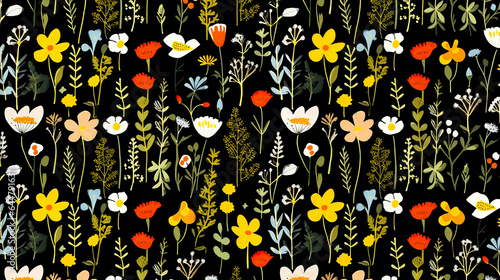 Wallpaper Mural Colorful floral art collage with modern exotic and retro-style colors and shapes. For wall art, covers, interior decoration, and backgrounds. Torontodigital.ca