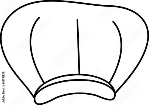 Bouffant or Protective Cap Icon In Line Art.