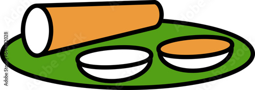 Dosa Icon In Flat Style.
