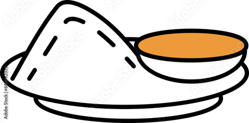Dal Chawal Icon In Orange And White Color.
