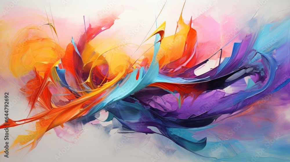 Balanced Strokes: Abstract brush strokes of different colors in perfect balance Balanced Strokes: Abstract brush strokes of different colors in perfect balance