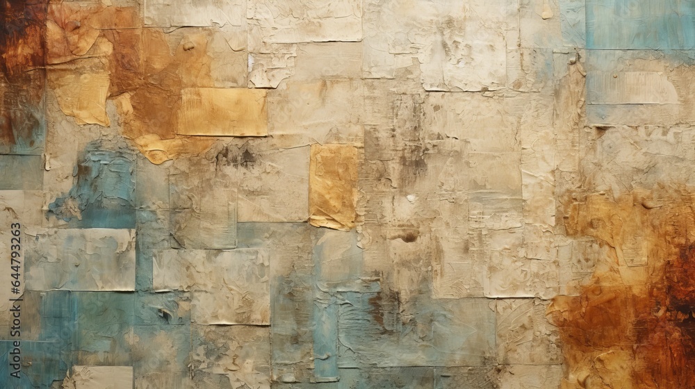 Blended Textures: Textures of various materials blending in an abstract artwork