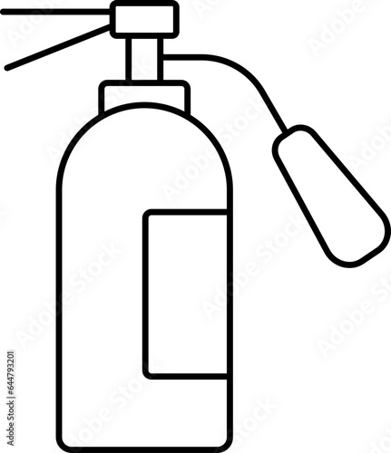 Fire Extinguisher Icon In Black Line Art.