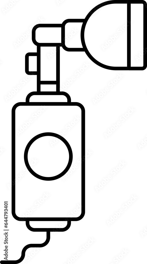 Nebulizer Mask Icon In Line Art. Nebulizer Mask Icon In Line Art.