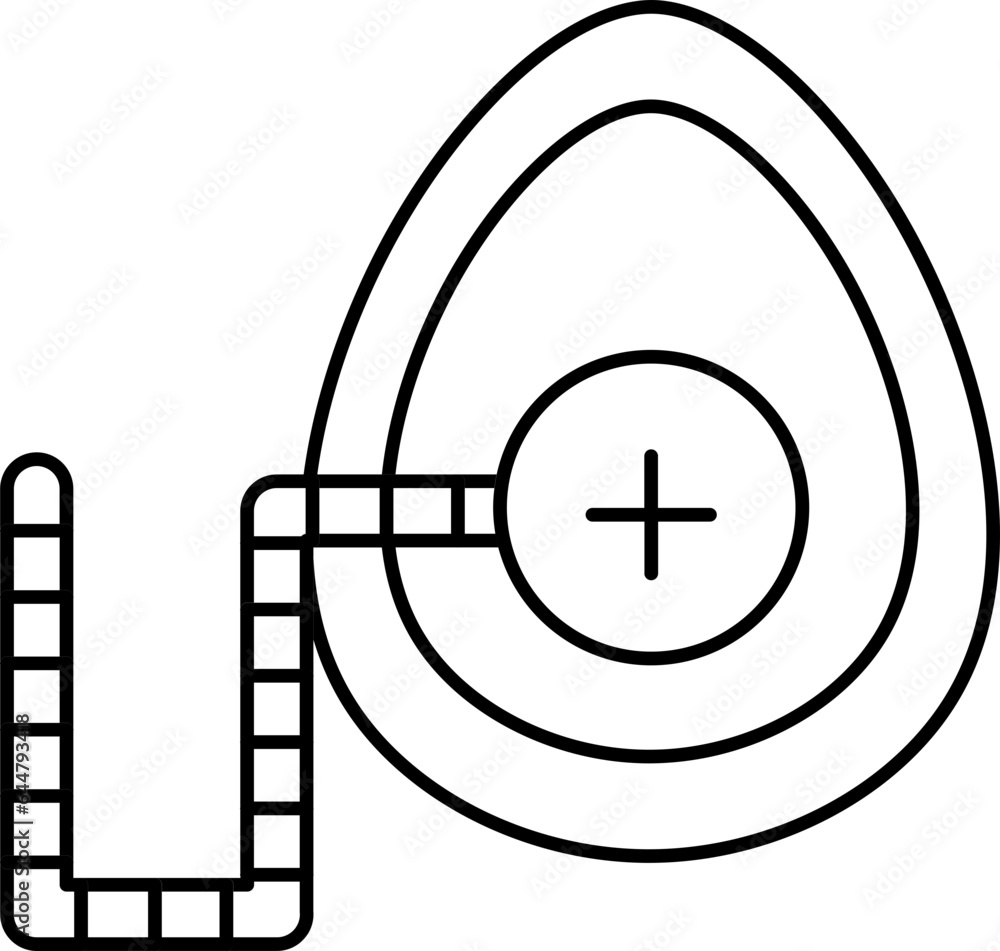 Isolated Oxygen Mask Icon In Black Line Art. Isolated Oxygen Mask Icon In Black Line Art.