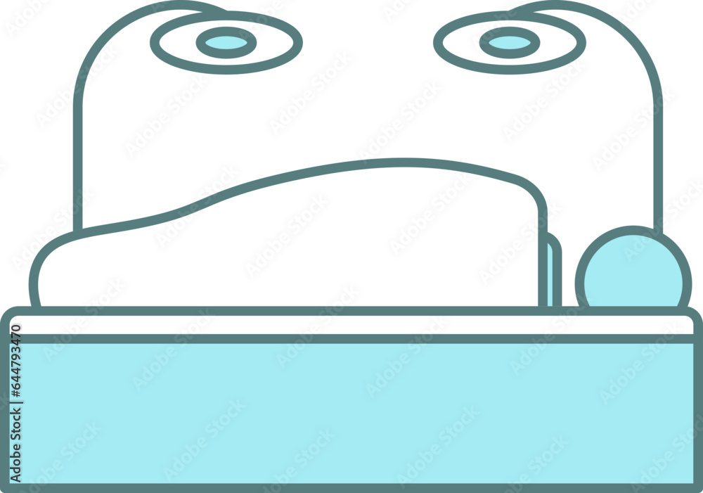 Isolated Operating Table Icon In Blue And White Color.