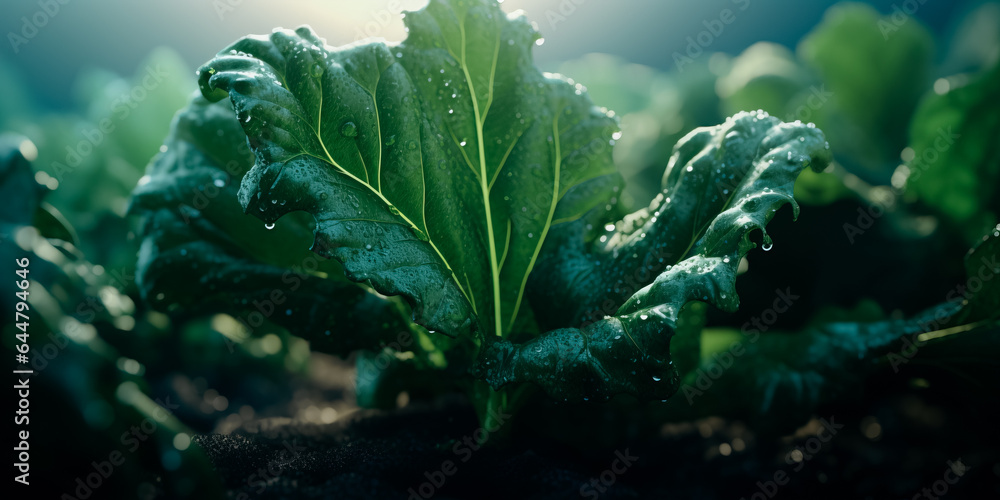 Naklejka premium Kale Leaf detail