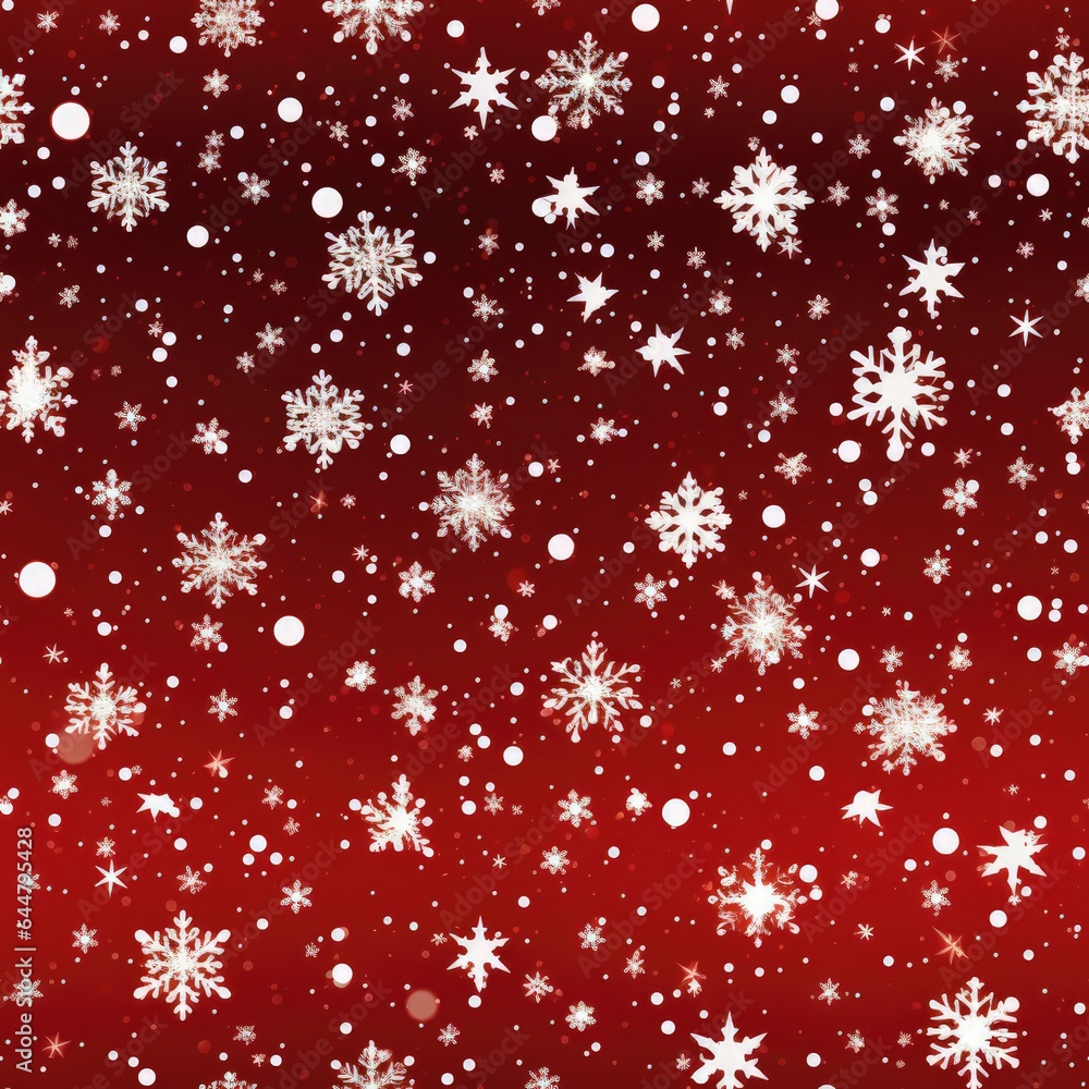 A seamless pattern featuring white snowflakes on a Christmas red background, perfect for adding a festive touch to various design projects. Illustration A seamless pattern featuring white snowflakes on a Christmas red background, perfect for adding a festive touch to various design projects. Illustration