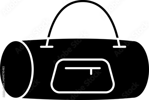 Duffle Bag Icon In B&W Color.
