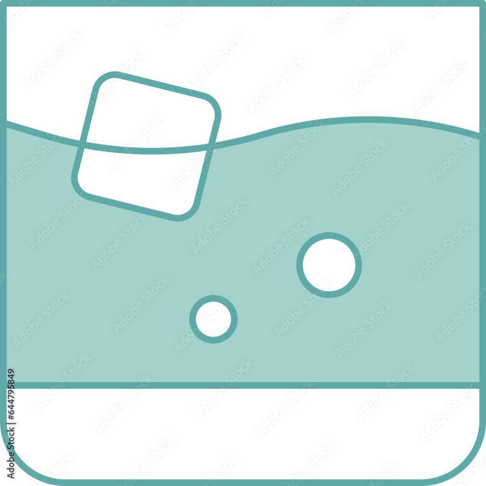 Naklejka premium Illustration of Green And White Color Cold Drink Glass Icon.