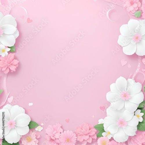 pink background with flowers