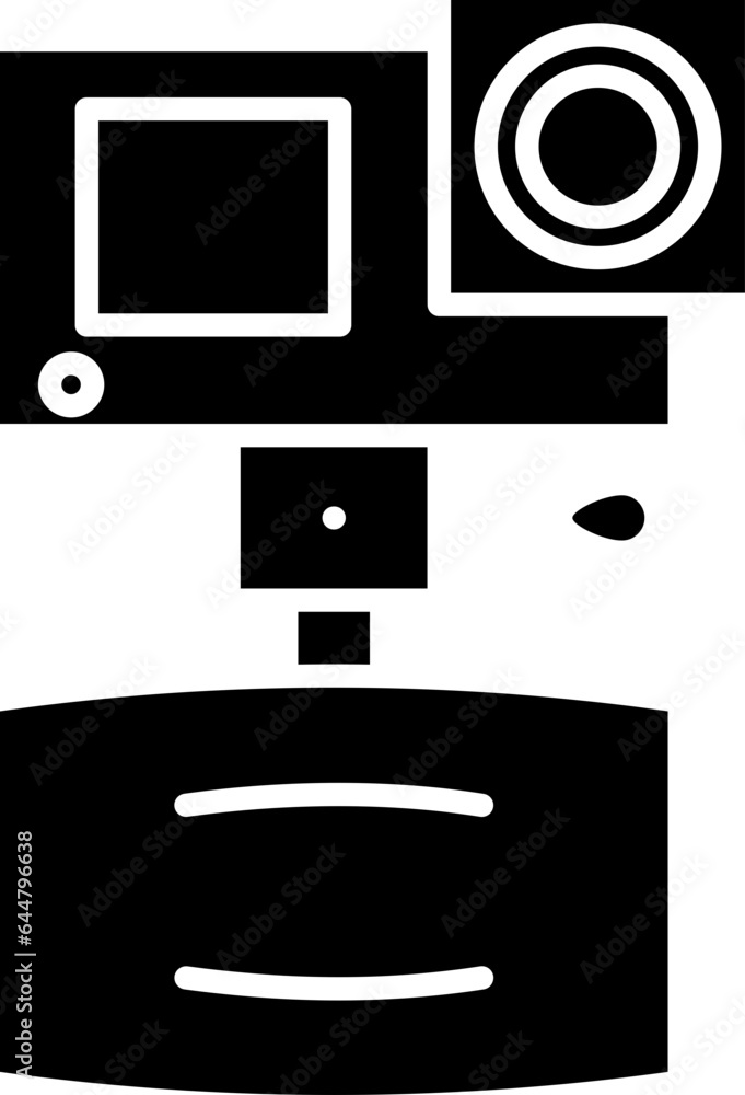 Sports Or Action Camera Icon in Glyph Style. Sports Or Action Camera Icon in Glyph Style.