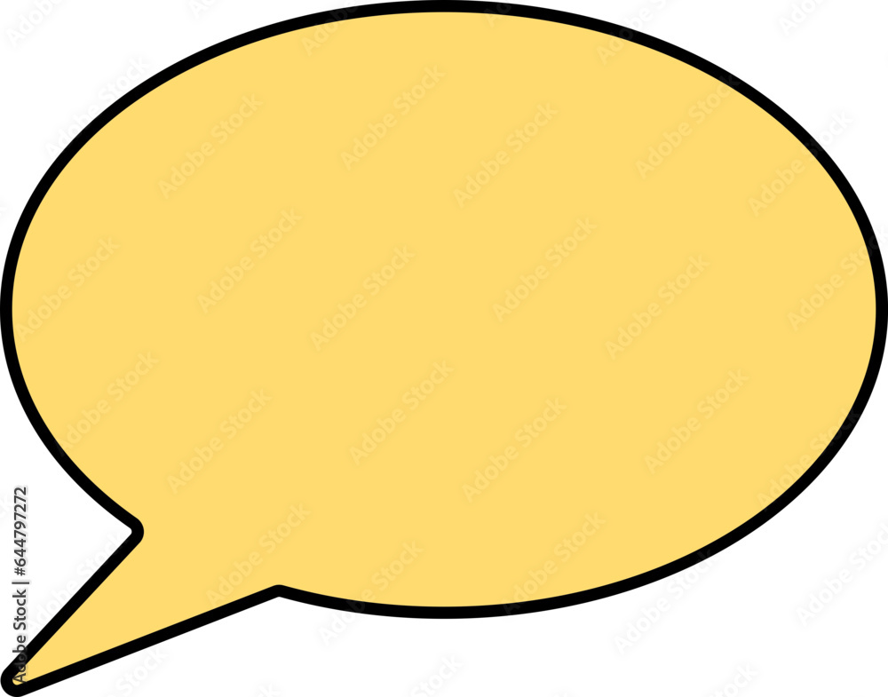 Blank Message Bubble Icon In Yellow Color. Blank Message Bubble Icon In Yellow Color.