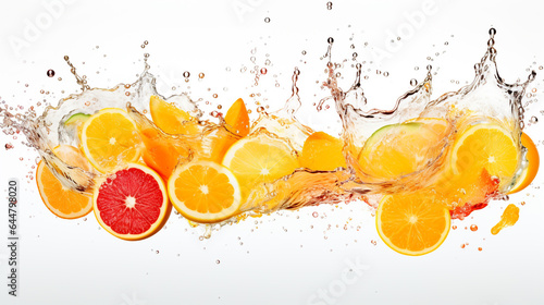 orange and water splash. Generative Ai