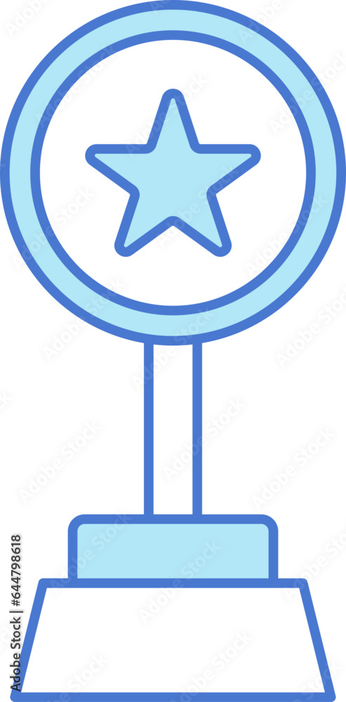 Isolated Trophy Icon Or Symbol In Blue And White Color. Isolated Trophy Icon Or Symbol In Blue And White Color.