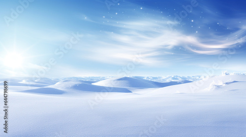 beautiful landscape with snow sunny day christmas card. Generative Ai