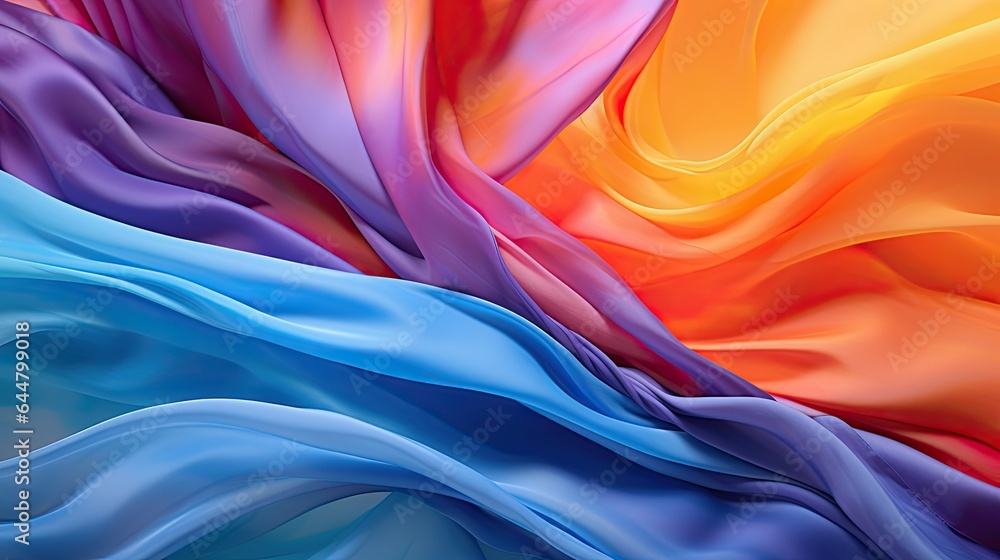 colorful silk fabric background - generative ai colorful silk fabric background - generative ai