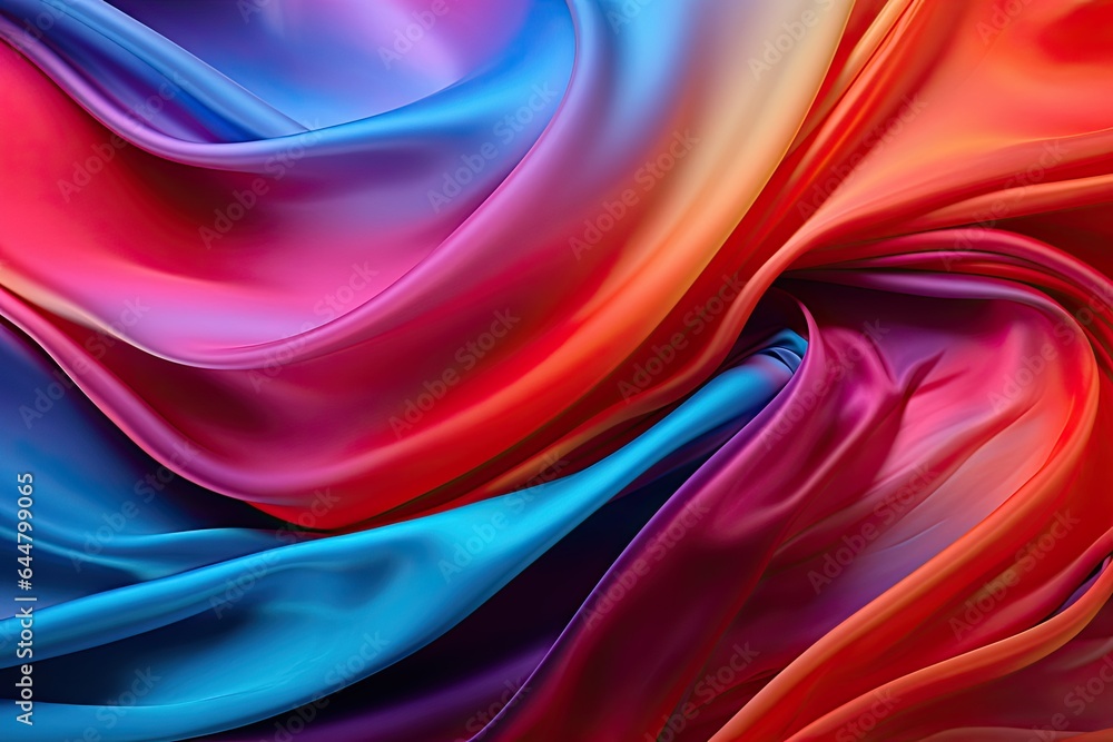 colorful silk fabric background - generative ai colorful silk fabric background - generative ai
