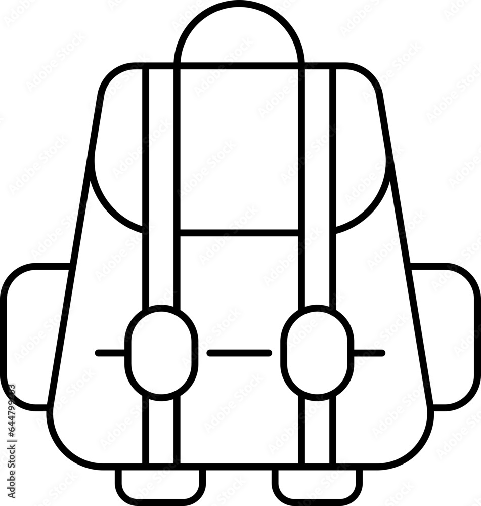 Backpack Icon Black Line Art. Backpack Icon Black Line Art.