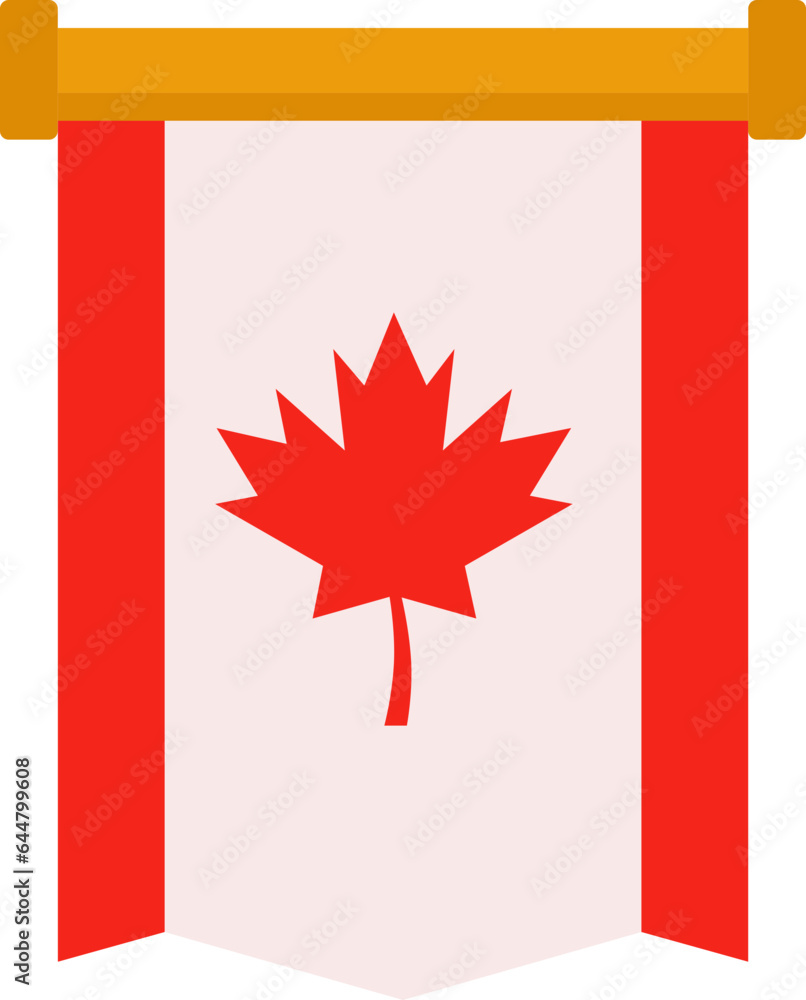 Fototapeta premium Canada Pennant Flag Icon In Flat Style.
