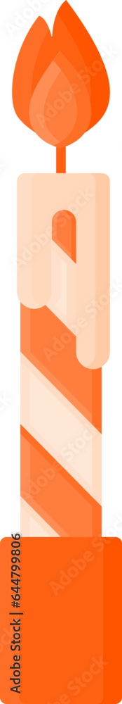Orange Burning Candle Icon Or Symbol. Orange Burning Candle Icon Or Symbol.