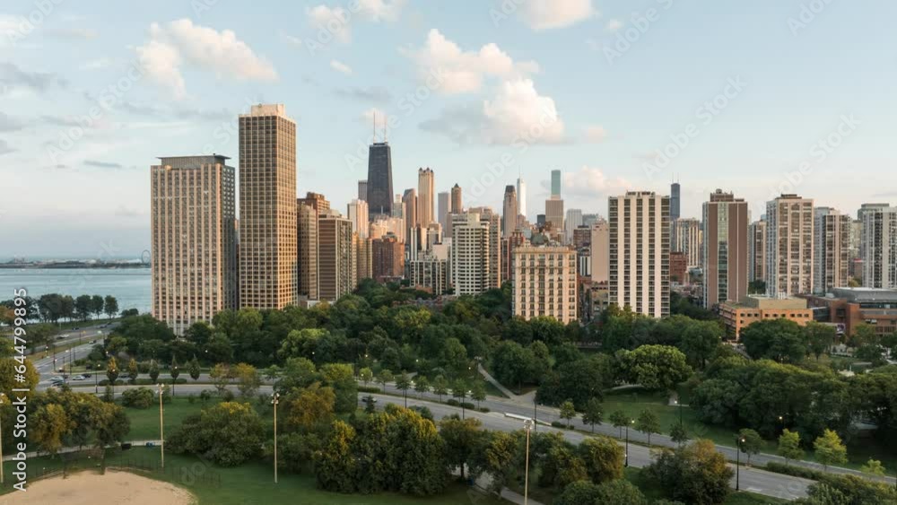Chicago skyline timelapse with Lake Shore drive Chicago skyline timelapse with Lake Shore drive