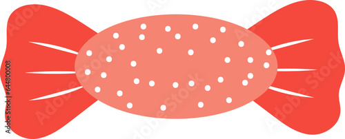 Candy Or Toffee Icon In Red And White Color.
