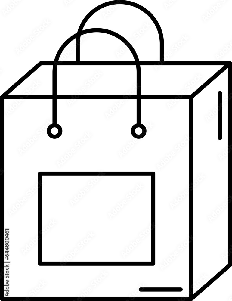 Illustration of Carry Bag Icon In Thin Line Art. Illustration of Carry Bag Icon In Thin Line Art.