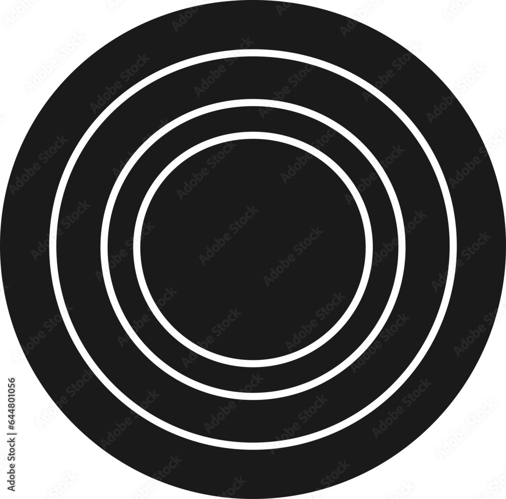 Circular Ring Icon In B&W Color. Circular Ring Icon In B&W Color.