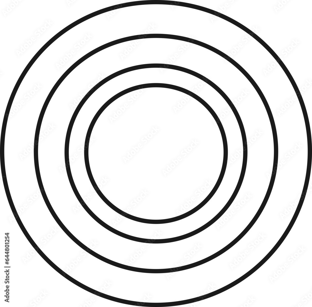 Circular Ring Icon In Black Outline. Circular Ring Icon In Black Outline.