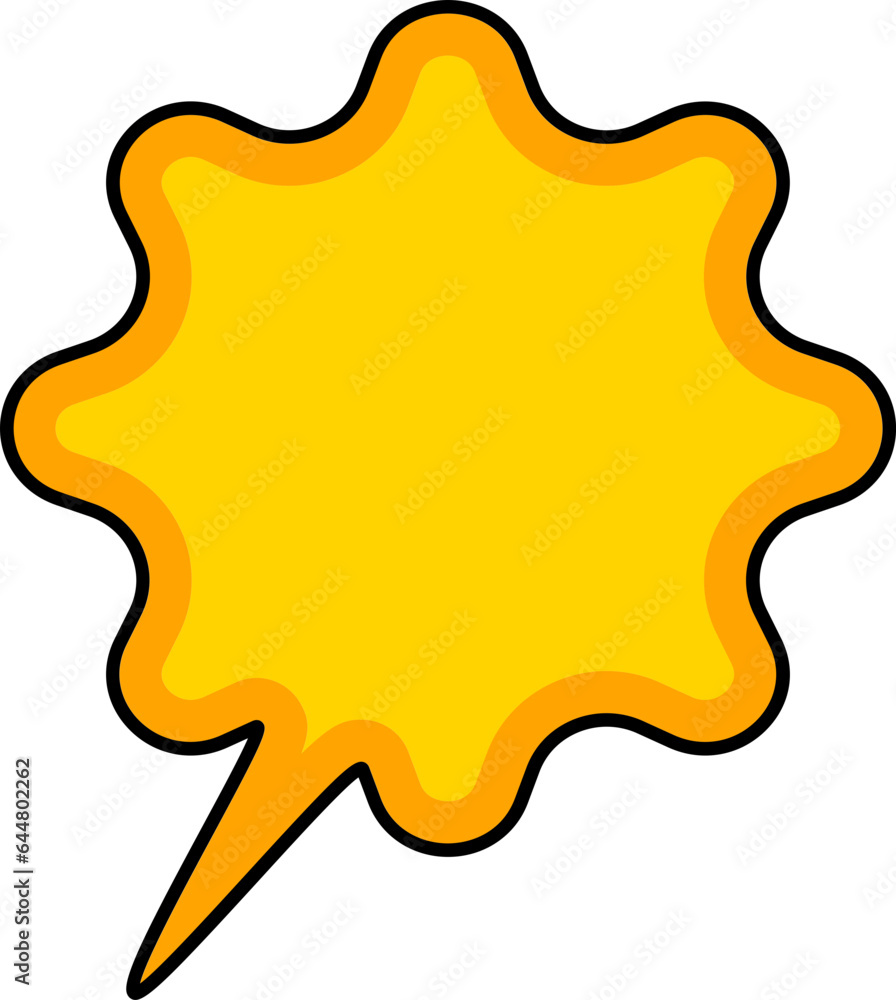 Speech Bubble Icon In Yellow Color.