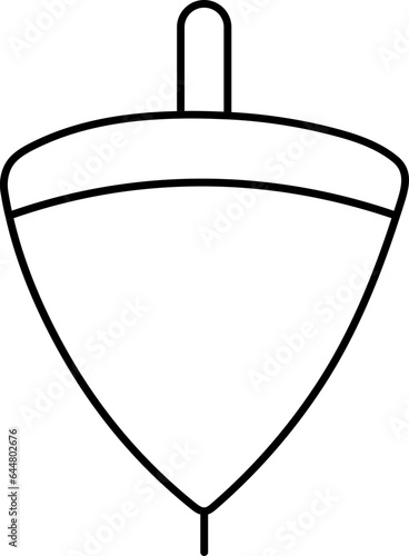 Spinning Top Or Whirligig Icon In Black Outline.