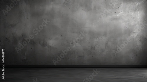 Dark black and gray abstract cement wall and interior textured studio room for product display. Wall background